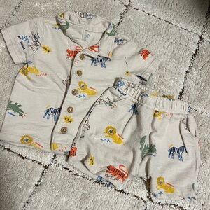 Garanimals Beige Animal Print Kids Matching Set